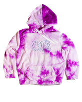 One off, purple sky puffy hoodie. Embroidered logo.