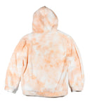 One off peach cream puffy hoodie. Embroidered logo.