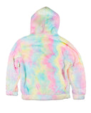 Light rainbow puffy hoodie. Embroidered logo.